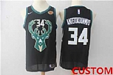 Men's Milwaukee Bucks #Custom  Black 2017-2018 Nike Swingman Stitched NBA Jersey,baseball caps,new era cap wholesale,wholesale hats